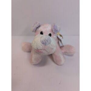 Vtg Animal Alley SIPSER Puppy Plush Beanbag Mini Pink Purple Dog Laying 2000